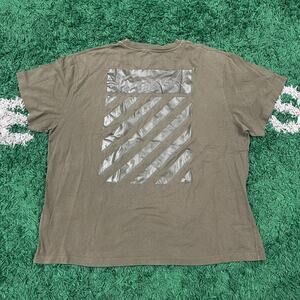 Off-White Olive Green Diagonal Logo Short Sleeve Tee